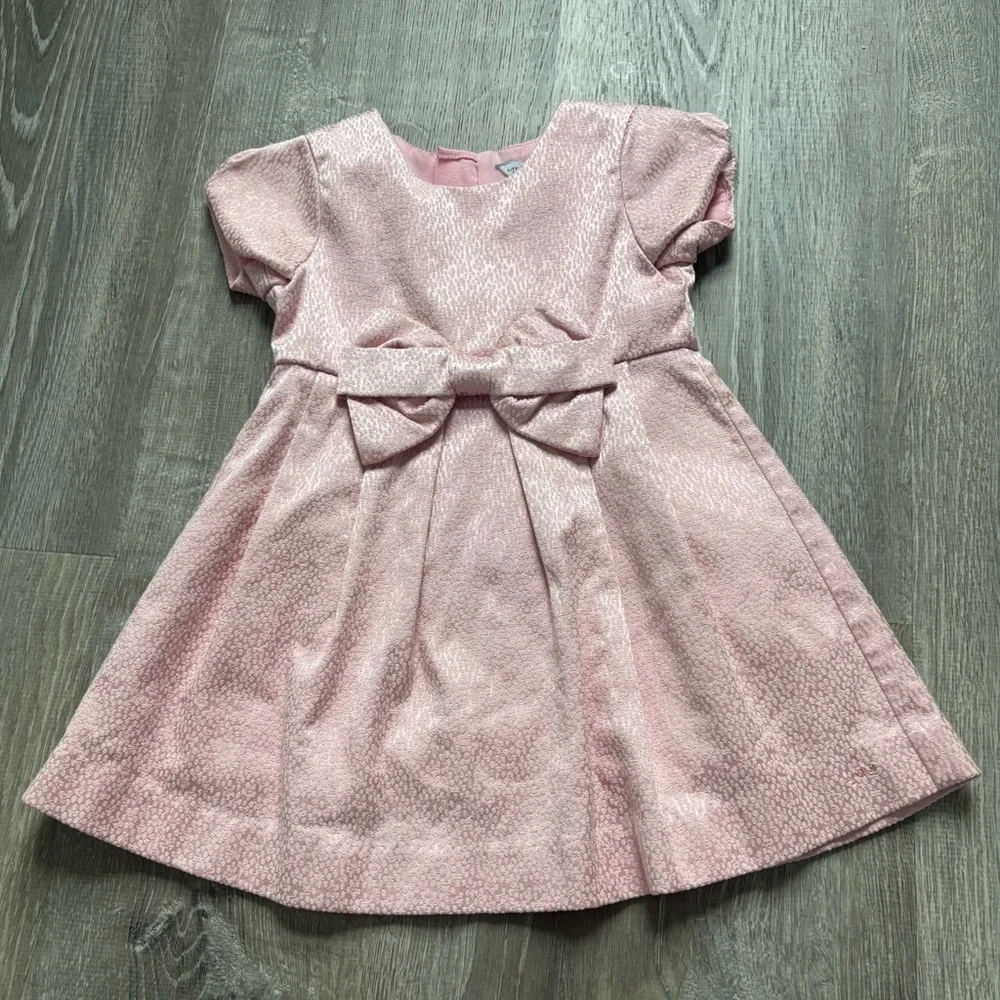 Little Marc Jacobs Shimmery Blush Bow-Front Party Dress Size 18 month
